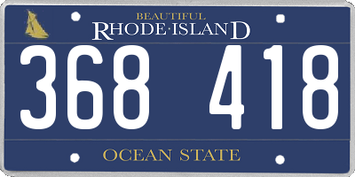 RI license plate 368418