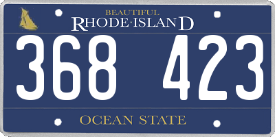 RI license plate 368423