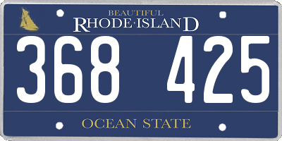RI license plate 368425