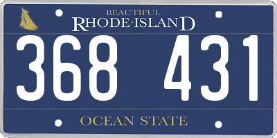 RI license plate 368431