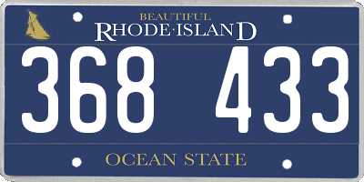 RI license plate 368433