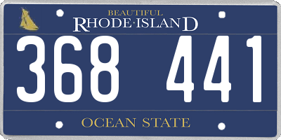 RI license plate 368441