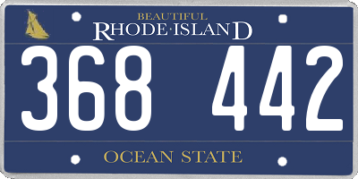 RI license plate 368442