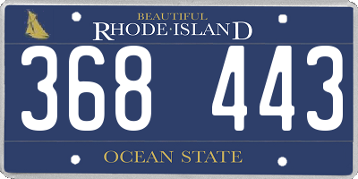 RI license plate 368443