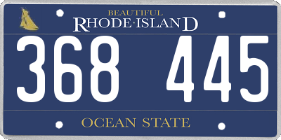 RI license plate 368445