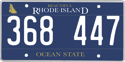 RI license plate 368447