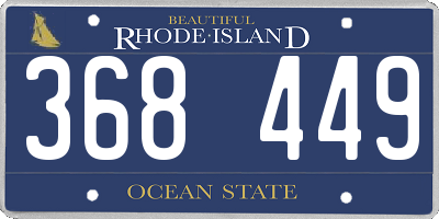 RI license plate 368449