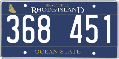 RI license plate 368451