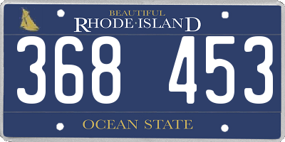 RI license plate 368453