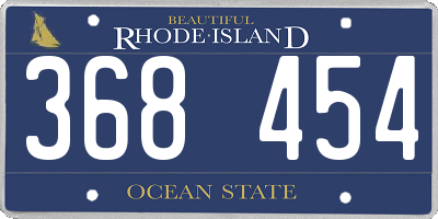 RI license plate 368454