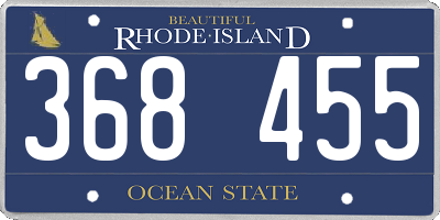 RI license plate 368455