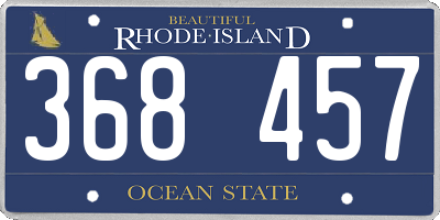 RI license plate 368457