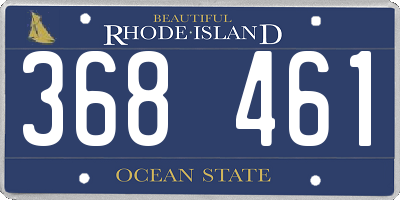 RI license plate 368461