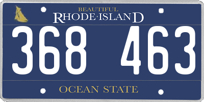 RI license plate 368463