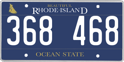 RI license plate 368468