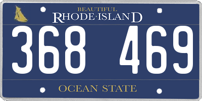 RI license plate 368469