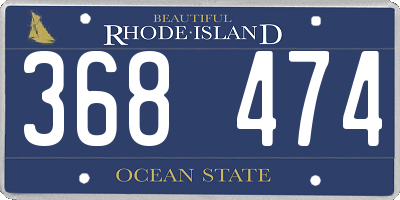 RI license plate 368474