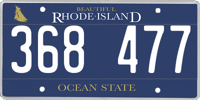 RI license plate 368477