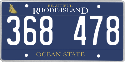 RI license plate 368478