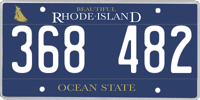 RI license plate 368482