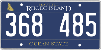 RI license plate 368485