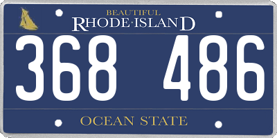 RI license plate 368486