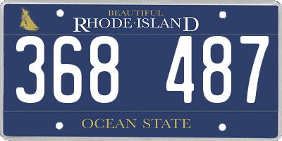 RI license plate 368487