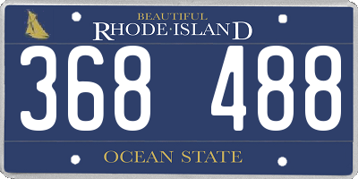 RI license plate 368488