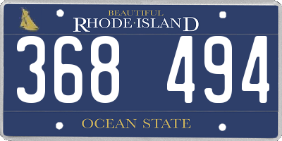 RI license plate 368494