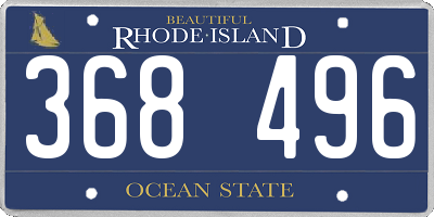 RI license plate 368496
