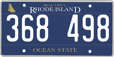 RI license plate 368498