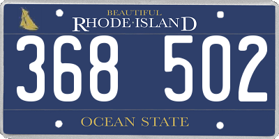 RI license plate 368502