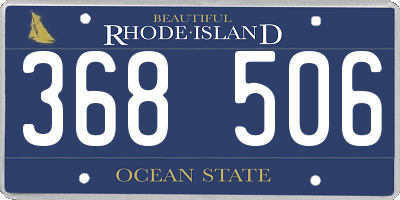 RI license plate 368506