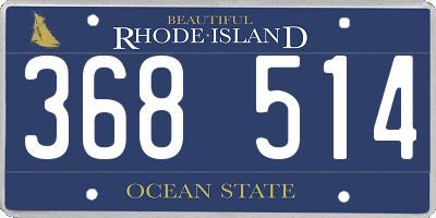 RI license plate 368514