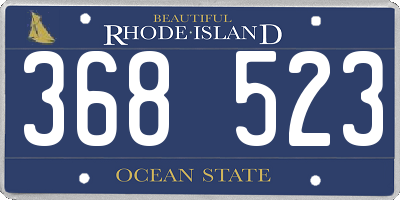 RI license plate 368523
