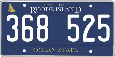 RI license plate 368525