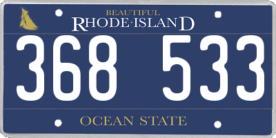 RI license plate 368533