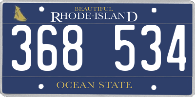 RI license plate 368534