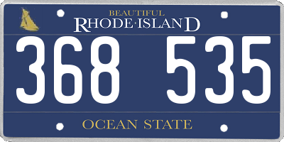 RI license plate 368535
