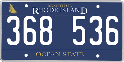 RI license plate 368536