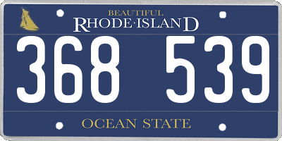 RI license plate 368539