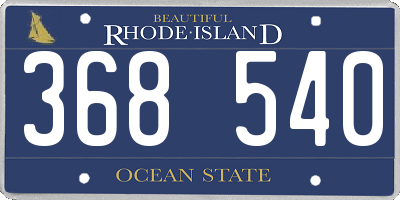 RI license plate 368540
