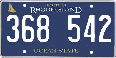 RI license plate 368542