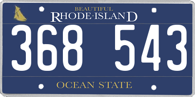 RI license plate 368543
