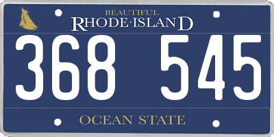 RI license plate 368545
