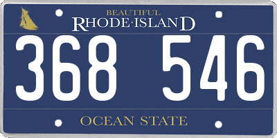 RI license plate 368546