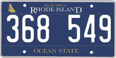 RI license plate 368549