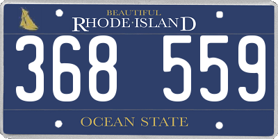 RI license plate 368559