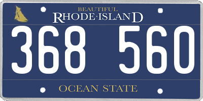 RI license plate 368560
