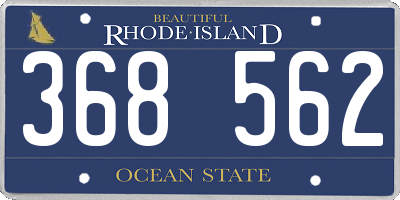 RI license plate 368562